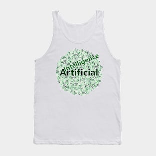 Artificial Intelligence Data Science Word Cloud | Green Tank Top